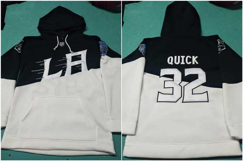 Los Angeles Kings 32 Jonathan Quick White Black All Stitched Pullover Hoodie,We sell and wholesale Los Angeles Kings 32 Jonathan Quick White Black All Stitched Pullover Hoodie on line form chian!